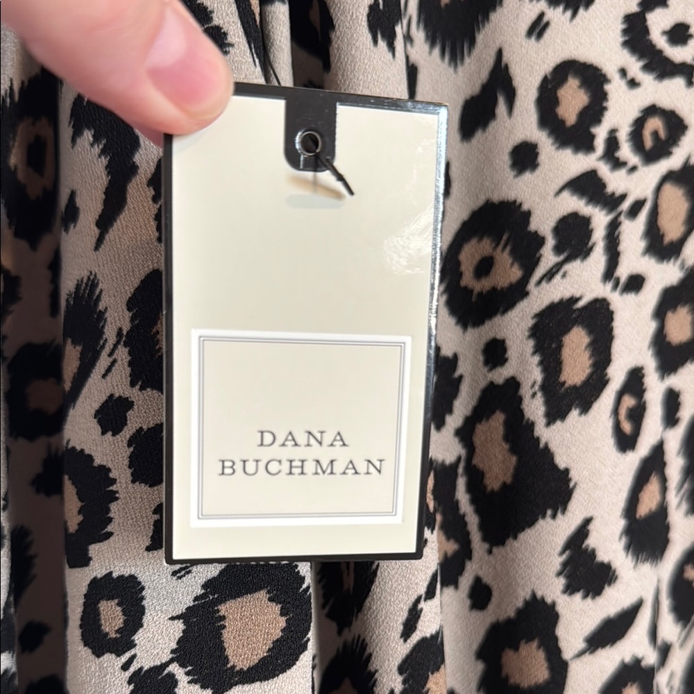 NWT DANA BUCHMAN Leopard Print Dress with Purple Accents XL - Picture 6 of 6